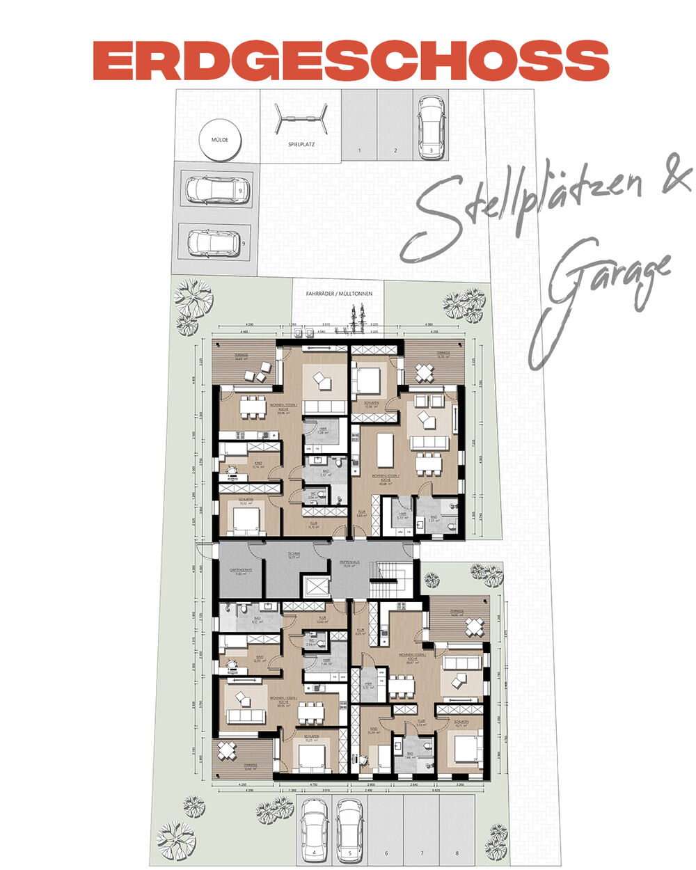 Lageplan für Stellplätze